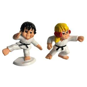VTG 1983 Sport-Billy Productions Taekwondo Action‎ Figures Set 2, 2" Collectible
